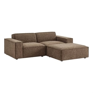 Restore 3-Piece Performance Fabric Upholstered Modular Loveseat with Ottoman