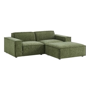 Restore 3-Piece Performance Fabric Upholstered Modular Loveseat with Ottoman