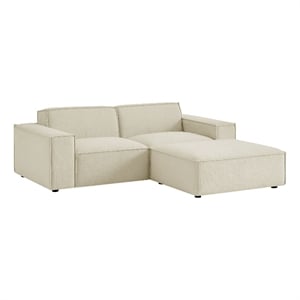 Restore 3-Piece Performance Fabric Upholstered Modular Loveseat with Ottoman