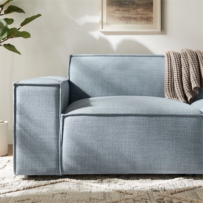 Restore 2-Piece Performance Fabric Upholstered Modular Loveseat in Sky Blue