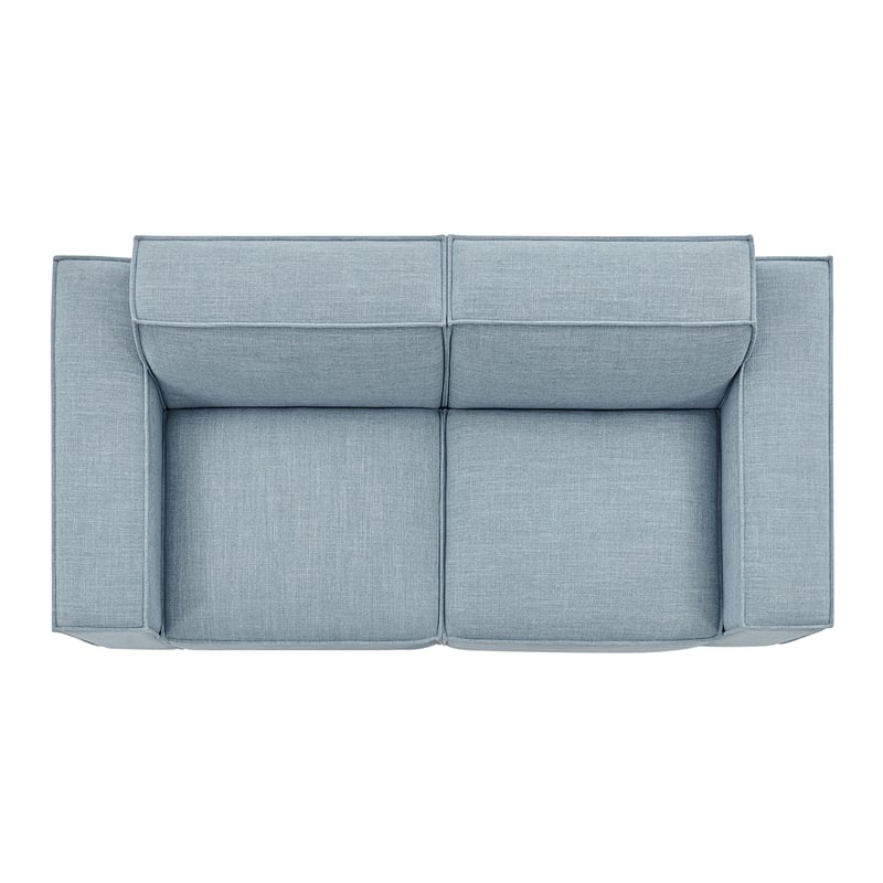 Restore 2-Piece Performance Fabric Upholstered Modular Loveseat in Sky Blue