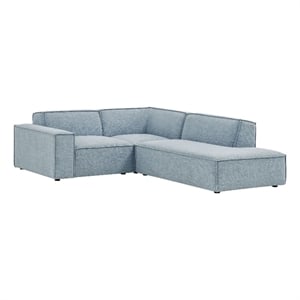Restore 3-Piece Performance Fabric Upholstered Modular L-Shaped Sectional Sofa