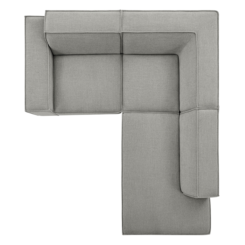 Restore 3-Piece Performance Fabric Upholstered Modular L-Shaped Sectional Sofa