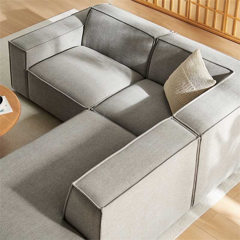 Restore 3-Piece Performance Fabric Upholstered Modular L-Shaped Sectional Sofa