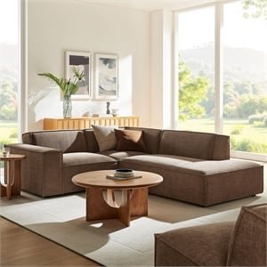Restore 3-Piece Performance Fabric Upholstered Modular L-Shaped Sectional Sofa