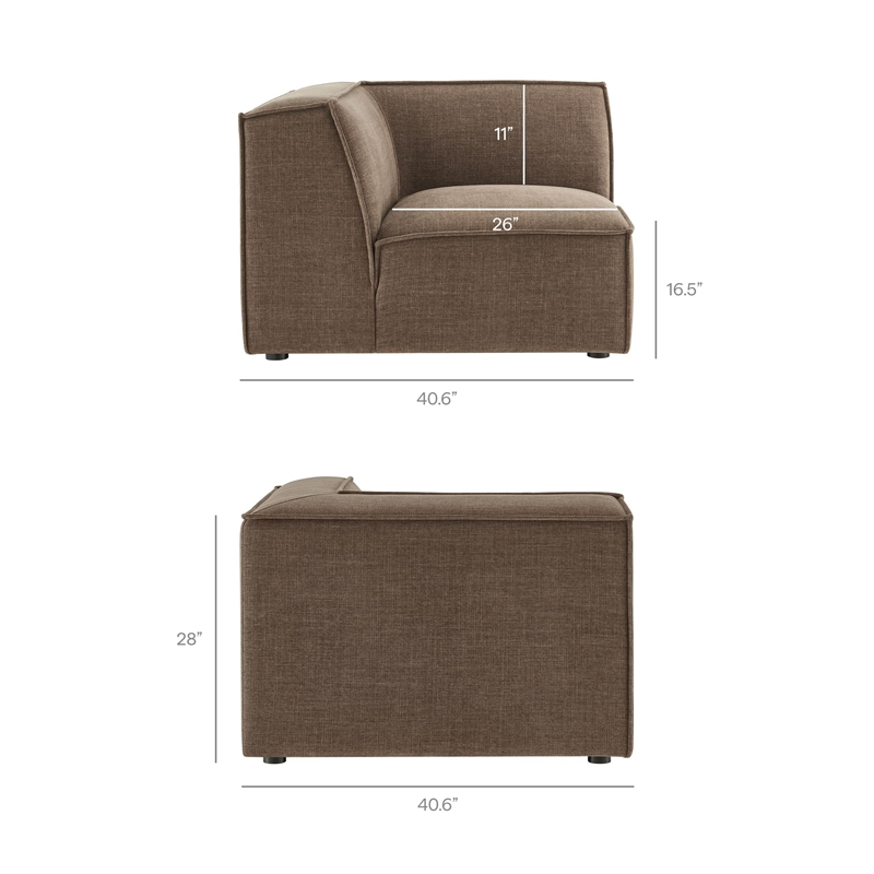 Restore 3-Piece Performance Fabric Upholstered Modular L-Shaped Sectional Sofa