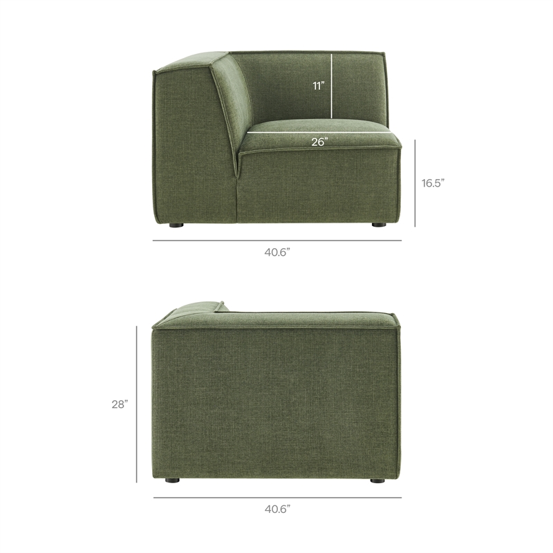 Restore 3-Piece Performance Fabric Upholstered Modular L-Shaped Sectional Sofa