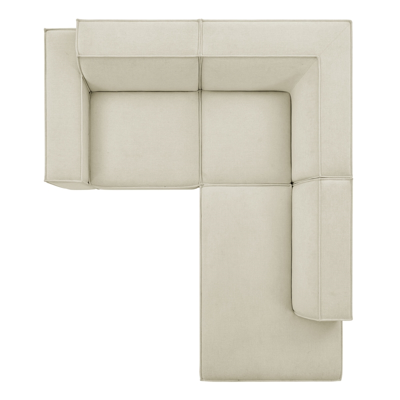 Restore 3-Piece Performance Fabric Upholstered Modular L-Shaped Sectional Sofa