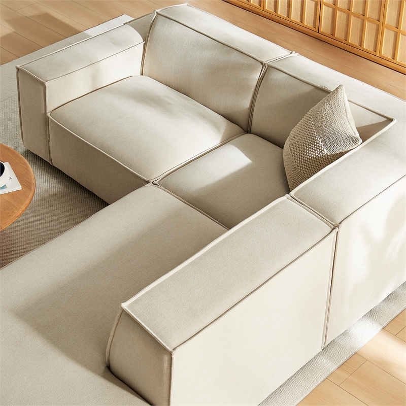 Restore 3-Piece Performance Fabric Upholstered Modular L-Shaped Sectional Sofa