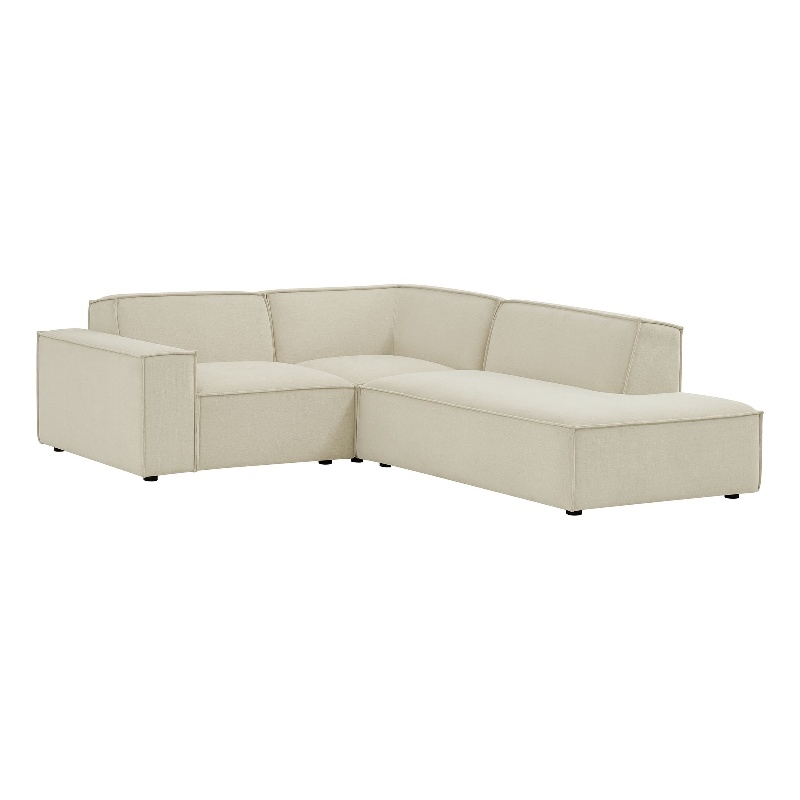 Restore 3-Piece Performance Fabric Upholstered Modular L-Shaped Sectional Sofa