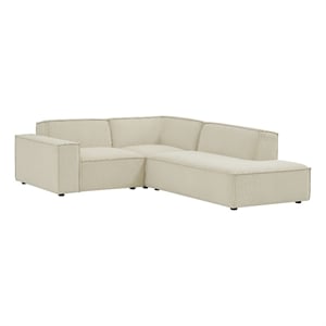 Restore 3-Piece Performance Fabric Upholstered Modular L-Shaped Sectional Sofa