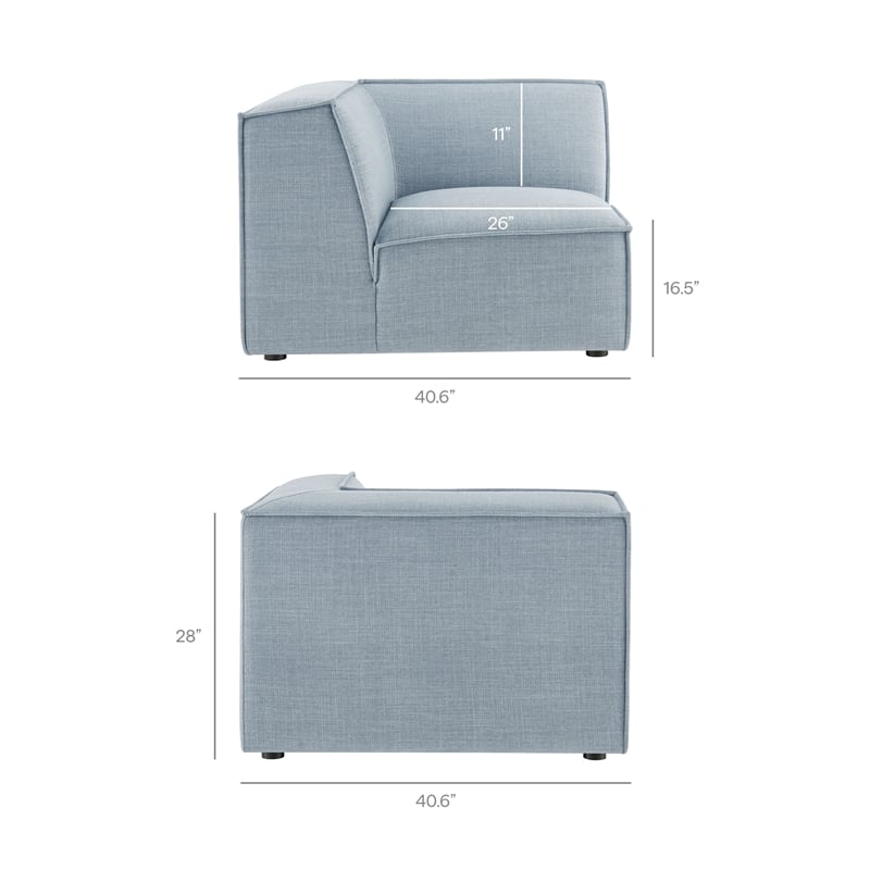 Restore 3-Piece Performance Fabric Upholstered Modular L-Shaped Sectional Sofa