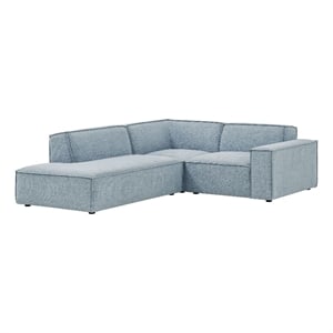 Restore 3-Piece Performance Fabric Upholstered Modular L-Shaped Sectional Sofa