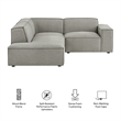 Restore 3-Piece Performance Fabric Upholstered Modular L-Shaped Sectional Sofa