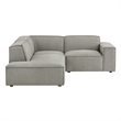 Restore 3-Piece Performance Fabric Upholstered Modular L-Shaped Sectional Sofa