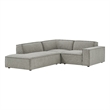 Restore 3-Piece Performance Fabric Upholstered Modular L-Shaped Sectional Sofa