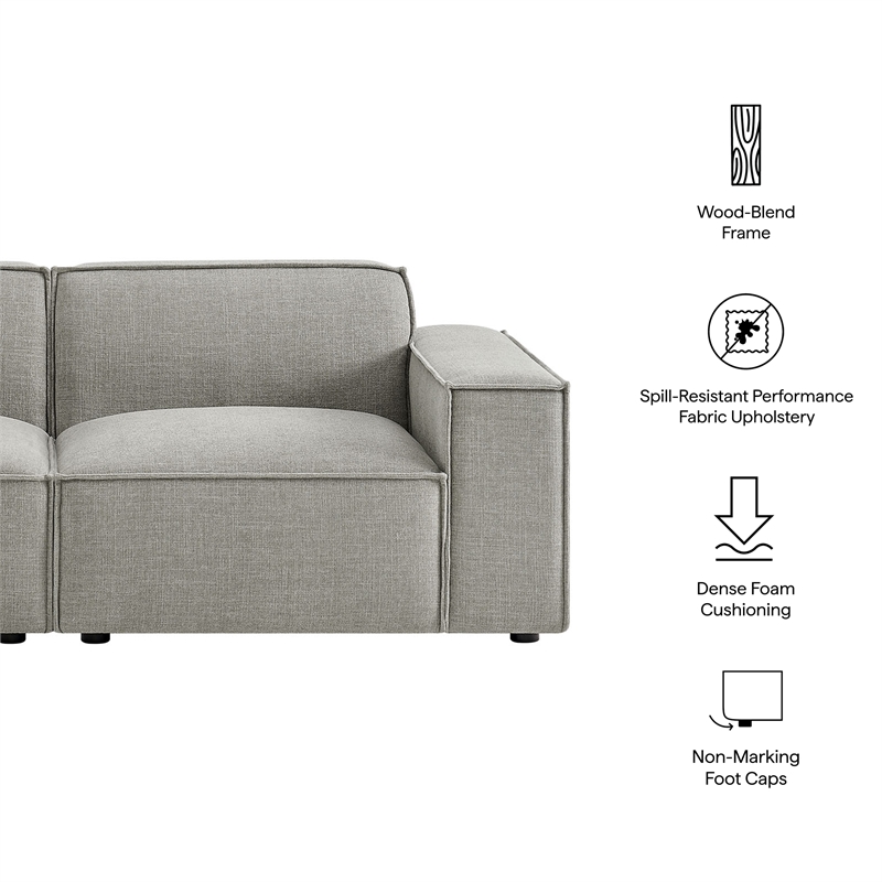 Restore 2-Piece Performance Fabric Upholstered Modular Loveseat in Pewter