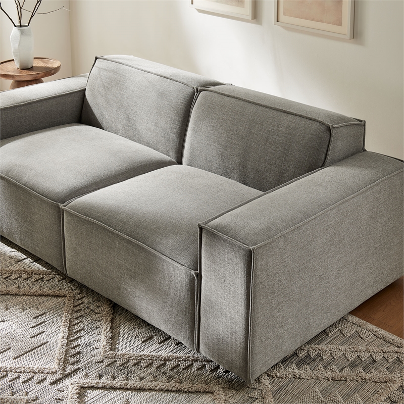 Restore 2-Piece Performance Fabric Upholstered Modular Loveseat in Pewter