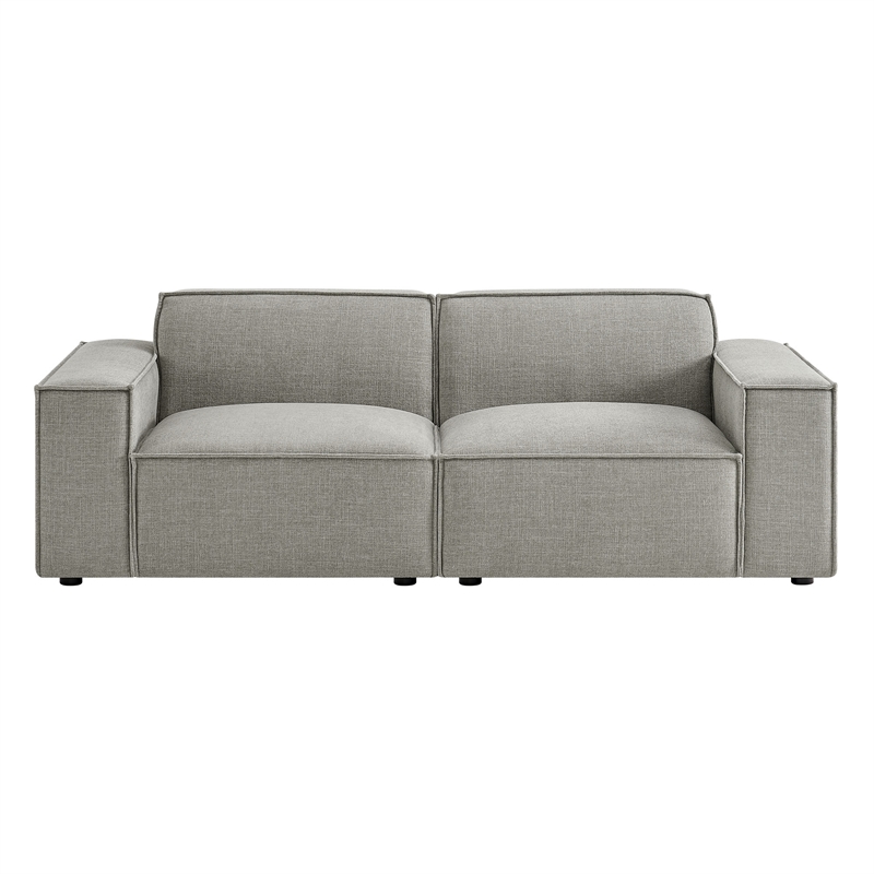 Restore 2-Piece Performance Fabric Upholstered Modular Loveseat in Pewter