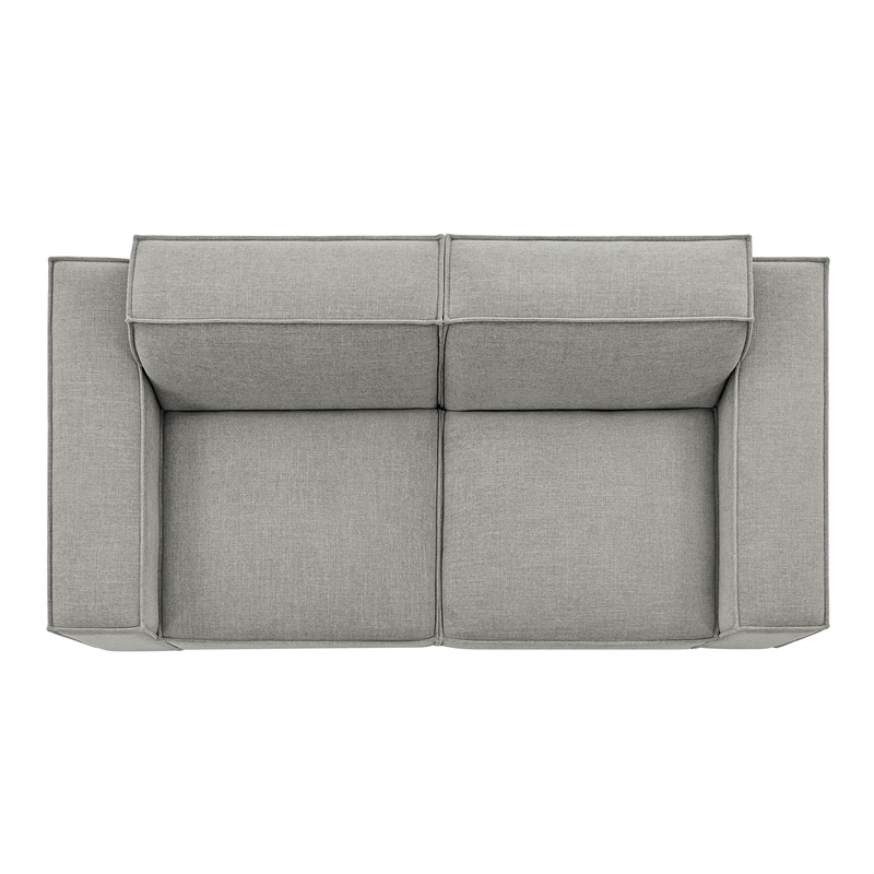 Restore 2-Piece Performance Fabric Upholstered Modular Loveseat in Pewter