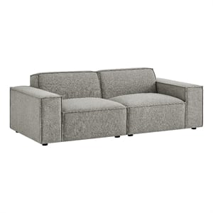 Restore 2-Piece Performance Fabric Upholstered Modular Loveseat in Pewter