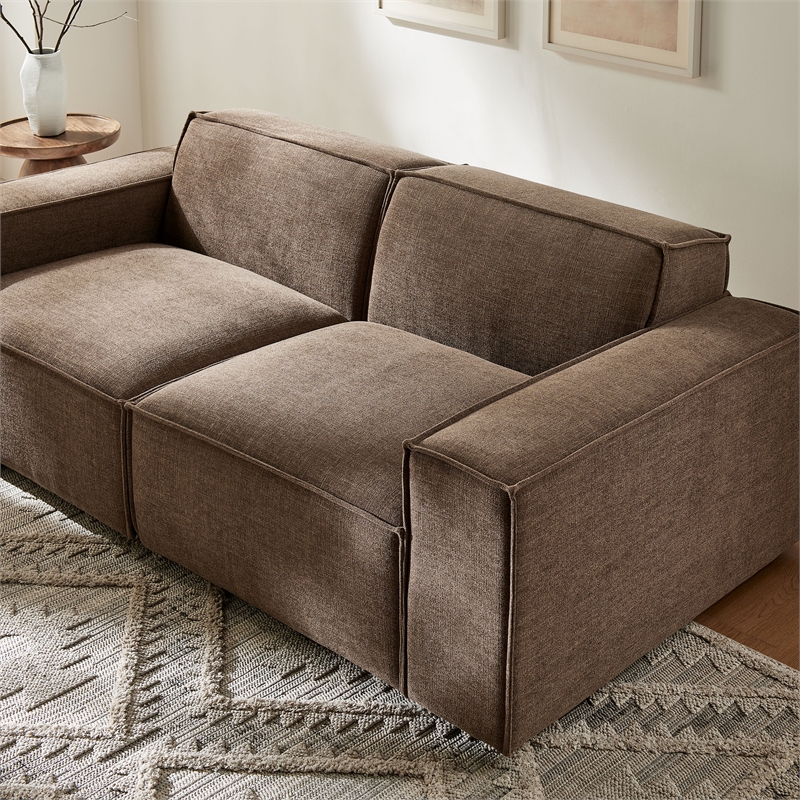 Restore 2-Piece Performance Fabric Upholstered Modular Loveseat in Mocha