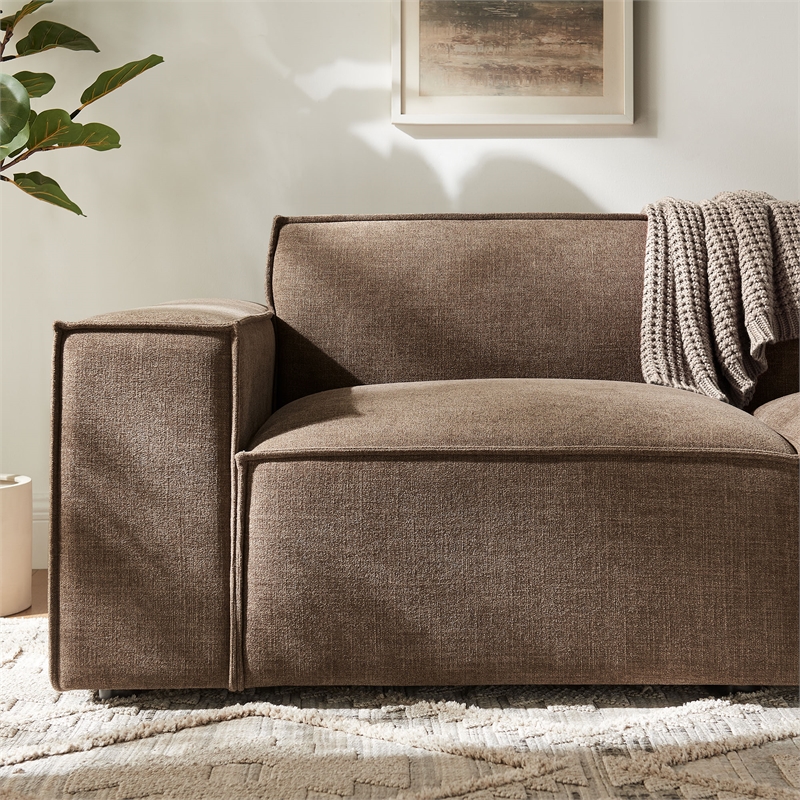 Restore 2-Piece Performance Fabric Upholstered Modular Loveseat in Mocha