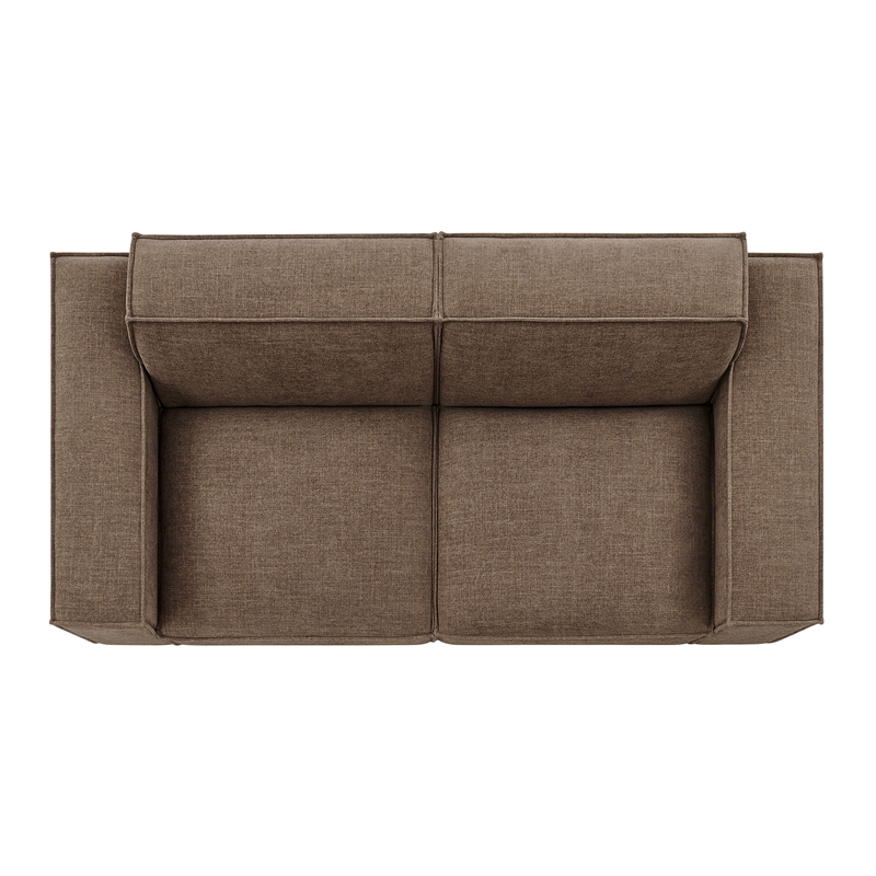Restore 2-Piece Performance Fabric Upholstered Modular Loveseat in Mocha
