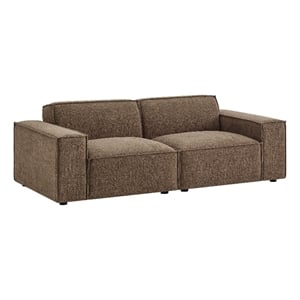 Restore 2-Piece Performance Fabric Upholstered Modular Loveseat in Mocha