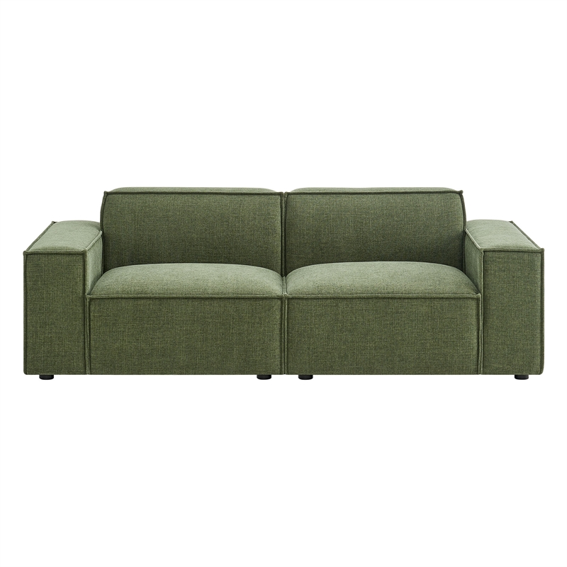Restore 2-Piece Performance Fabric Upholstered Modular Loveseat in Foliage