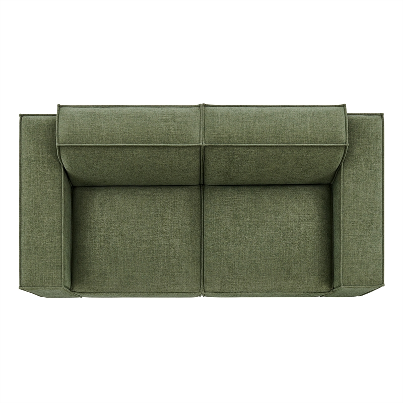 Restore 2-Piece Performance Fabric Upholstered Modular Loveseat in Foliage