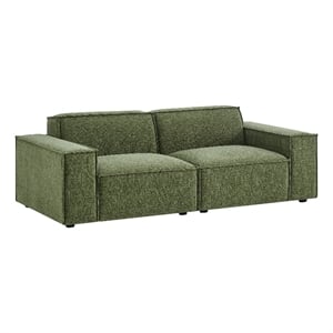 Restore 2-Piece Performance Fabric Upholstered Modular Loveseat in Foliage