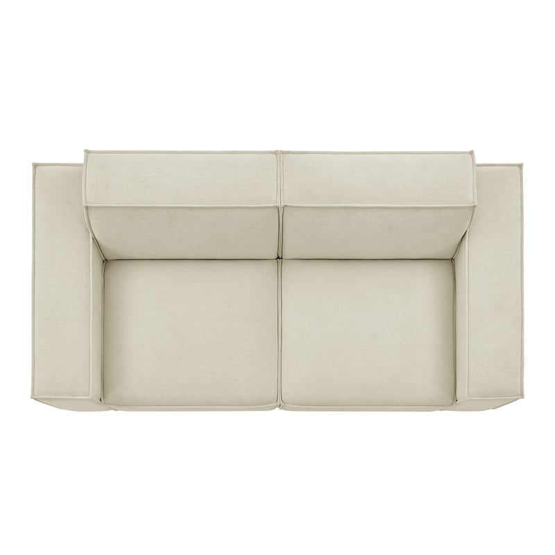 Restore 2-Piece Performance Fabric Upholstered Modular Loveseat in Ecru