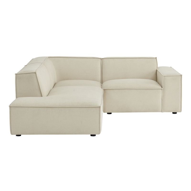 Restore 3-Piece Performance Fabric Upholstered Modular L-Shaped Sectional Sofa
