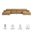 Restore 6-Piece Vegan Leather Modular Sectional Sofa in Toast
