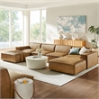 Restore 6-Piece Vegan Leather Modular Sectional Sofa in Toast