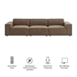 Restore 3-Piece Performance Fabric Upholstered Modular Sofa Set in Mocha