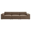 Restore 3-Piece Performance Fabric Upholstered Modular Sofa Set in Mocha