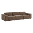 Restore 3-Piece Performance Fabric Upholstered Modular Sofa Set in Mocha
