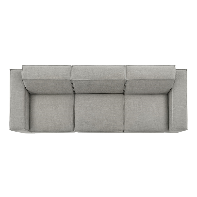 Restore 3-Piece Performance Fabric Upholstered Modular Sofa Set in Pewter