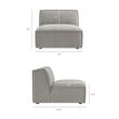 Restore 3-Piece Performance Fabric Upholstered Modular Sofa Set in Pewter