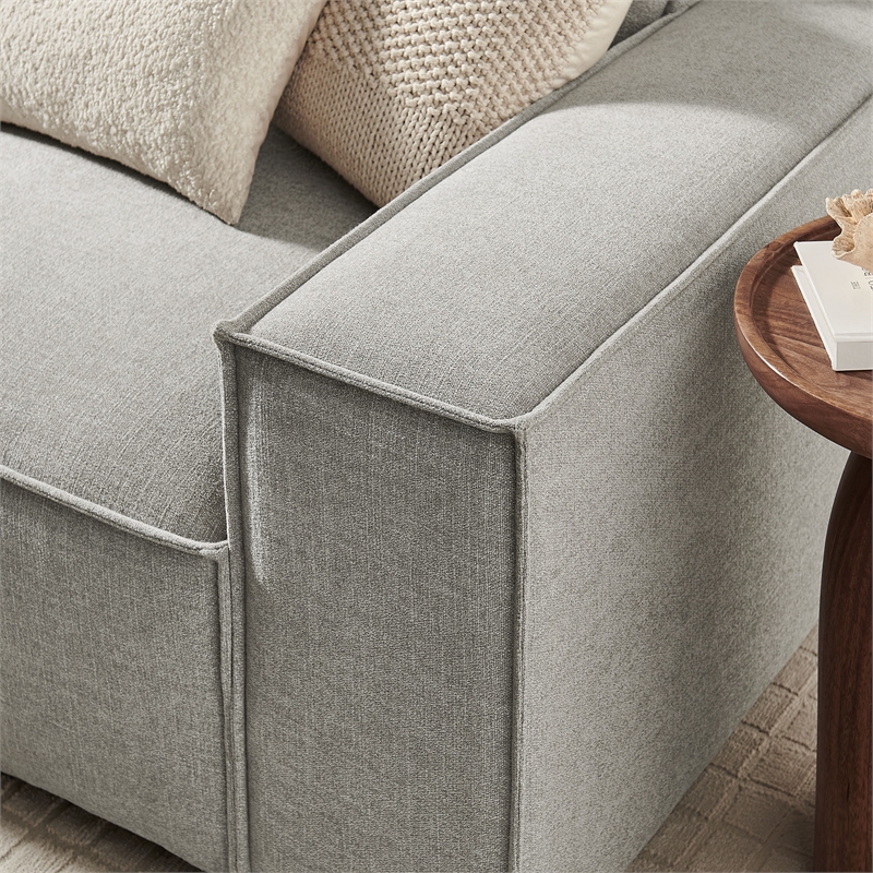 Restore 3-Piece Performance Fabric Upholstered Modular Sofa Set in Pewter