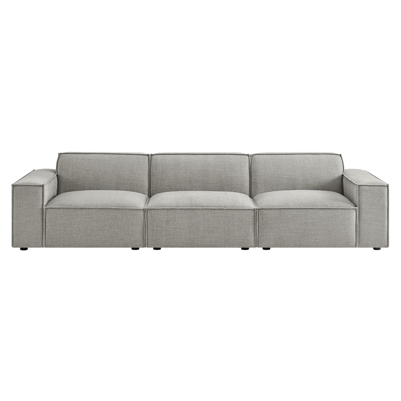Restore 3-Piece Performance Fabric Upholstered Modular Sofa Set in Pewter