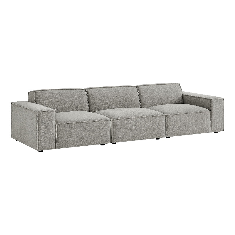 Restore 3-Piece Performance Fabric Upholstered Modular Sofa Set in Pewter