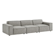 Restore 3-Piece Performance Fabric Upholstered Modular Sofa Set in Pewter