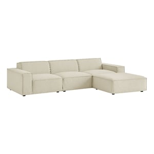 Restore 4-Piece Performance Fabric Upholstered Modular Sofa Set with Ottoman