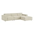 Restore 4-Piece Performance Fabric Upholstered Modular Sofa Set with Ottoman