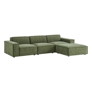 Restore 4-Piece Performance Fabric Upholstered Modular Sofa Set with Ottoman