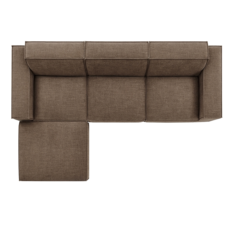 Restore 4-Piece Performance Fabric Upholstered Modular Sofa Set with Ottoman