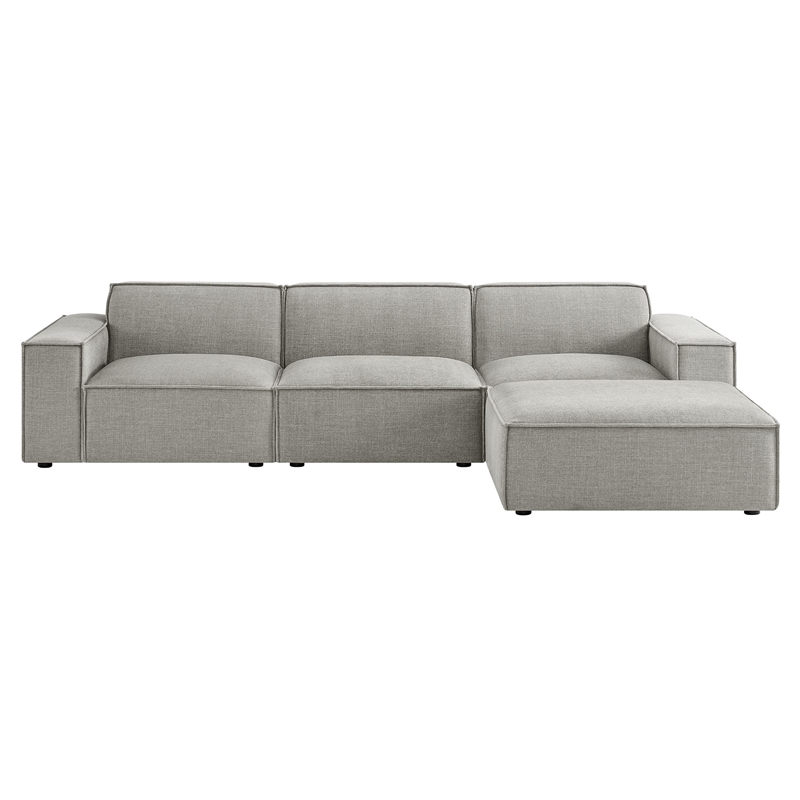 Restore 4-Piece Performance Fabric Upholstered Modular Sofa Set with Ottoman